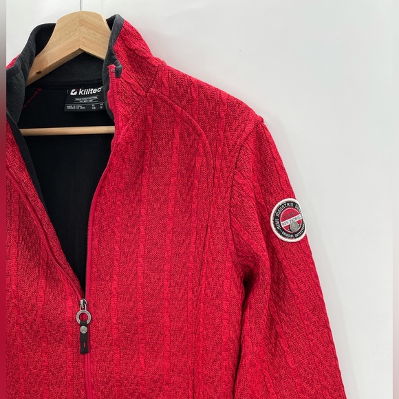 KILLTEC Fleece Full Zip Jacket in Dark Red Size 12 or Size Large Like New - Picture 7 of 8